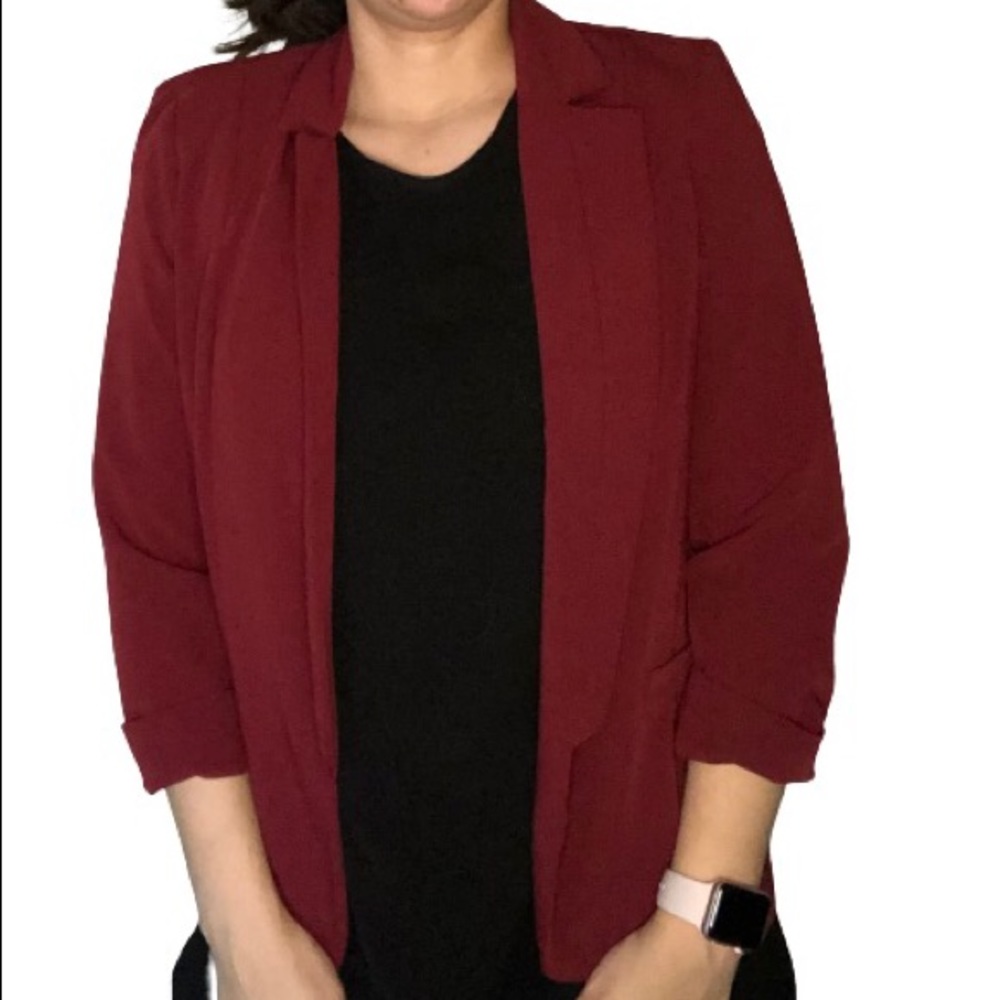 Burgundy Sahara Blazer Size Small (Fits Like size 4) - Picture 1 of 13